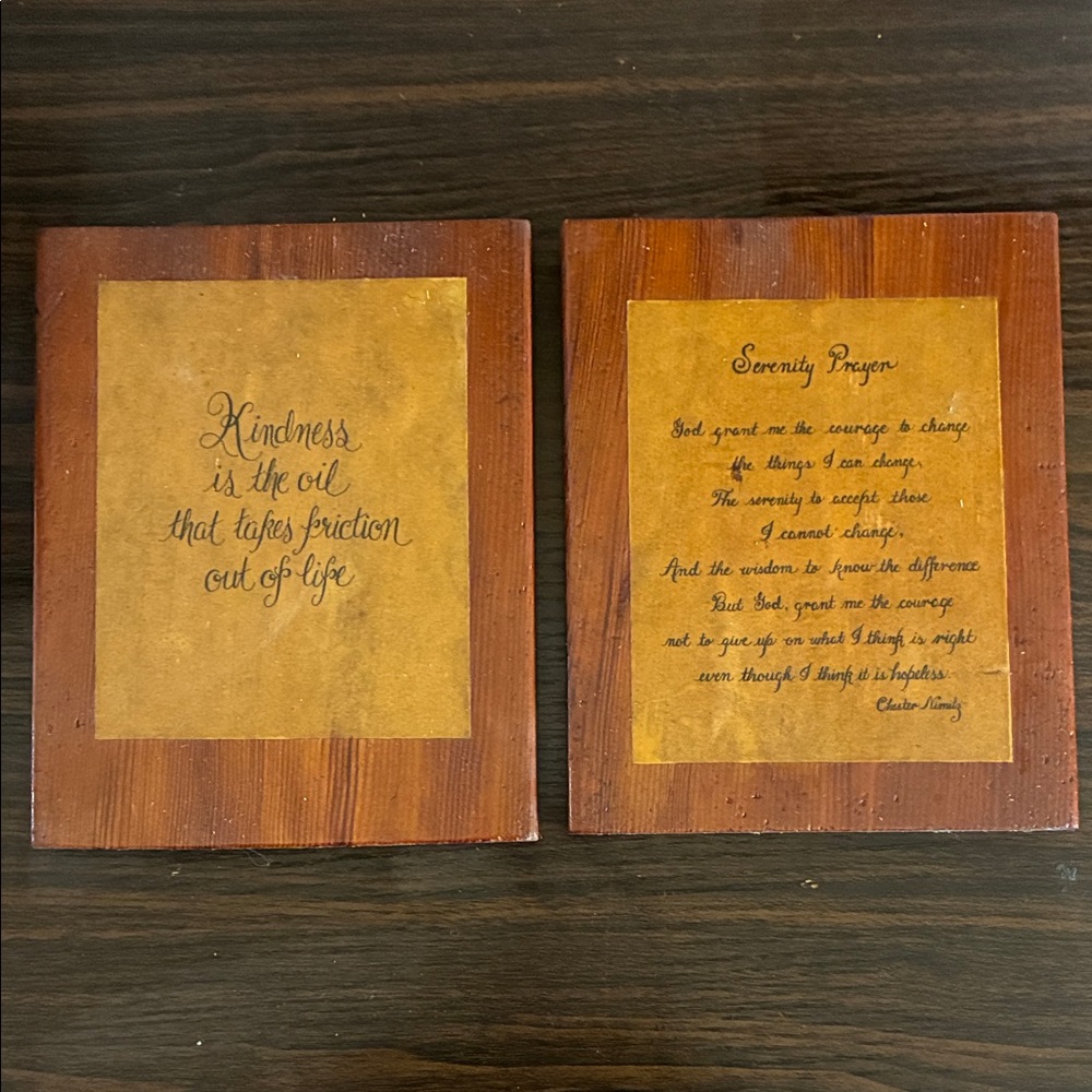 Lot of 2 Vintage Wooden Handmade Decor